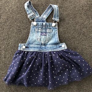 Jordache Blue Denim Overalls with Tulle Skirt